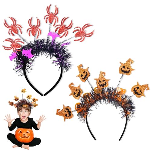 MUYAPAY 2 Stück Halloween Haarreif, Hexenhut Haarreif Set Furcht, Halloween Stirnband Wiederverwendbar, Haarreif Halloween Kinder Niedlich, für Halloween, Cosplay, Kostümpartys, Mottopartys von MUYAPAY