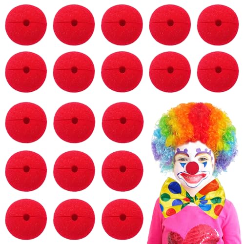 MUYAPAY 20 Stück Clownsnasen Schaumstoff Falsche Nasen in Rot, Cosplay Zirkus-Lustige Kostüm Zubehör, Accessoire Faschingskostüme für Karneval Oder Andere Mottopartys Sofortiger Stressabbau MUYAPAY 20 Stück Clownsnasen Schaumstoff Falsche Nasen in Rot, Cosplay Zirkus-Lustige Kostüm Zubehör, Accessoire Faschingskostüme für Karneval Oder Andere Mottopartys Sofortiger Stressabbau von MUYAPAY