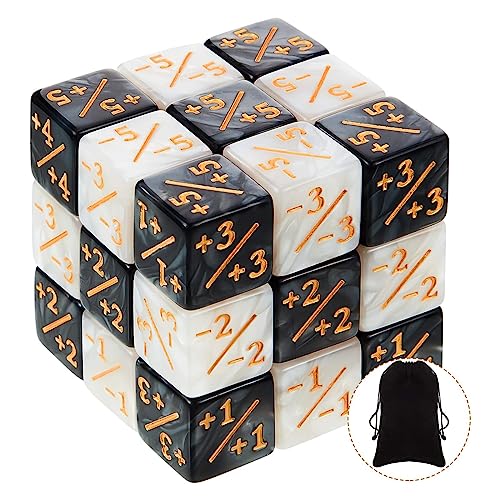 MUYAPAY 24 Stücke Würfelzähler Token Würfel Loyalität Würfel D6 Würfel Cube Loyalität Würfel Kompatibel mit Aufbewahrungsbeuteln Kompatibel mit MTG, CCG, Kartenspiel Zubehör, 2 Farben von MUYAPAY