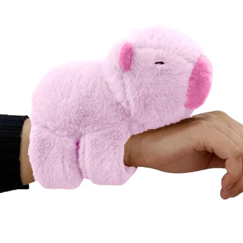 MUYAPAY Capybara Schnapparmband Kinder, Simulation Capybara Plüschtier, Weiche Plüschtier Capybara Kuscheltier, Capybara Kuscheltier Snap Armband, Geschenk für Kinder Und Freunde (Rosa) von MUYAPAY