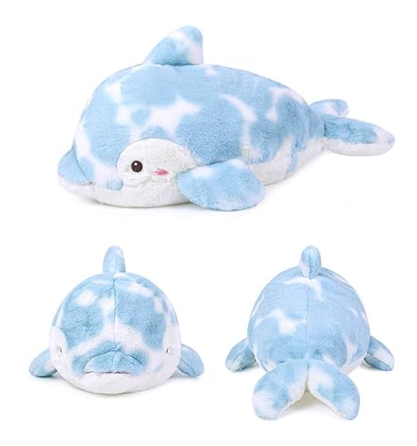 MUZIRI KINOKOO 27.5 Zoll / 70cm Plüschtier Weißer Delfin Stofftier Plüsch Kissen Dekoration Plüsch Delfin Cuddlekins Kuscheltier Blau von MUZIRI KINOKOO