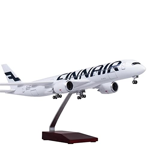 Flugzeugmodell kopieren 47CM Maßstab 1/142 für A350 Finnland FINNAIR Airline Modell W Licht und Rad Druckgussharz Flugzeug Airbus Exquisite Geschenkkollektion von MUZIZY