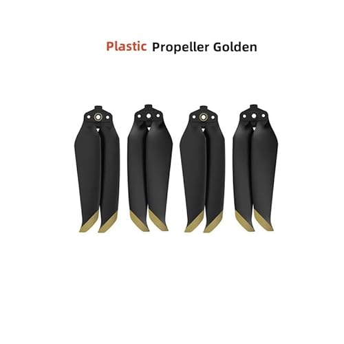 MWAYOYTE 4 Stück geräuscharme Propeller 7238F-Blätter aus Kohlefaser-Kunststoff for D-JI Mavic Air 2S / Mavic Air 2 Drohnenzubehör(Plastic Blade golden) von MWAYOYTE