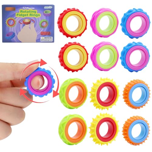 12 Stück Fidget Ring Toys für Kinder Erwachsene, Finger-Spinner-Ringe, Zappelspielzeuge für Kinder, Sensorik Autismus für Spielzeug, Anti Stress Autismus Spielzeug, Fidget Squishy Toy 12 Stück Fidget Ring Toys für Kinder Erwachsene, Finger-Spinner-Ringe, Zappelspielzeuge für Kinder, Sensorik Autismus für Spielzeug, Anti Stress Autismus Spielzeug, Fidget Squishy Toy von MWRWRR