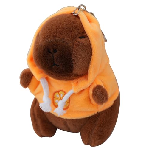 MWZBTG 12cm Niedlicher Capybara-Plüsch-Schlüsselanhänger, Realistische Capybara-Kuscheltiere, Capybara-Plüsch-Schlüsselanhänger, Plüschtier Schlüsselanhänger Spielzeug, Puppenanhänger für Mädchen von MWZBTG