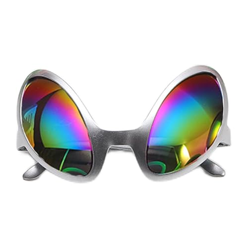 MWZBTG 4 Stück Alien-Brille, Alien Regenbogenlinse Sonnenbrille, Alien Brille Alien Haarreif Anzug, Alien Partybrille Für Erwachsene, Alien-Kostümbrille Glasses, Alien Kostümzubehör von MWZBTG