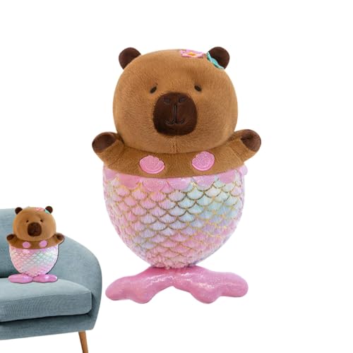 MWZBTG Capybara Stofftier, Capybara Plüsch - Weiches Meerjungfrau Capybara Kissen,Süße Capybara-Kuscheltiere, weiche Capybara-Plüschkissenpuppe für Mädchen und von MWZBTG