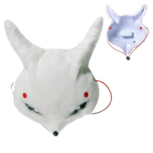 MWZBTG Cosplay Tier-Gesichtsbedeckung, Cosplay Tier-Maskerade-Kostüm - Cosplay Plüsch Pelz Gesichtsbedeckung | Cosplay-Requisiten, niedliche weiße Tiergesichtsmaskerade für Ostern, Karneval, Halloween von MWZBTG