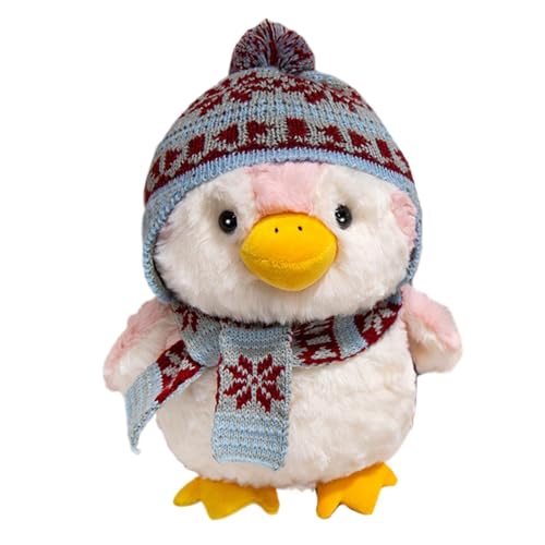 MWZBTG Niedliche Pinguin Puppe, Pinguin-PlüSchtier, Süße Pinguin Stofftier, Pinguin Plüschpuppe Mit Kapuze, Pinguin PlüSchtier Geschenk, Kuscheltier Pinguin PlüSchtier Für Mädchen, 28x20cm von MWZBTG