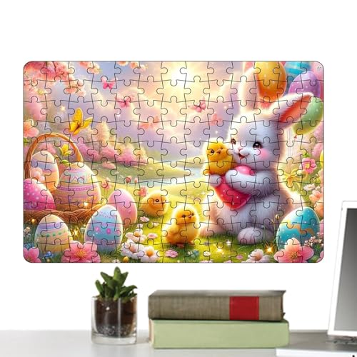 MWZBTG Osterpuzzle für Erwachsene,Osterpuzzle, Bastelrätsel für Ostern, Buntes Bastelpuzzle für Heimdekoration, Osterhasen-Eier-Puzzle von MWZBTG