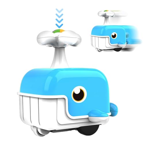 MWZBTG Push-and-Go-Auto für Kleinkinder,Press-and-Go-Auto für Kleinkinder,Cartoon-Wal-Rutschauto - Multifunktionales Spielzeug für frühes Lernen, reibungsbetriebenes Fahrzeug zur Entwicklung der von MWZBTG