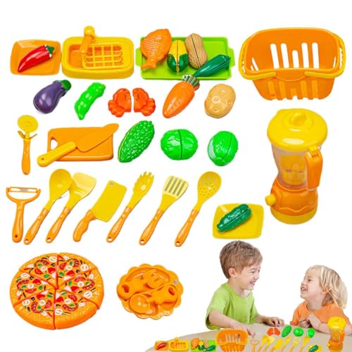 MWZBTG Rollenspiel-Küchenspielzeug, Essensschneideset für Kinder,Play Food Kitchen Spielzeugset | Fein poliertes Lernspielzeug für Geburtstag, Neujahr, Weihnachten, Kindertag und Jede andere Feier von MWZBTG