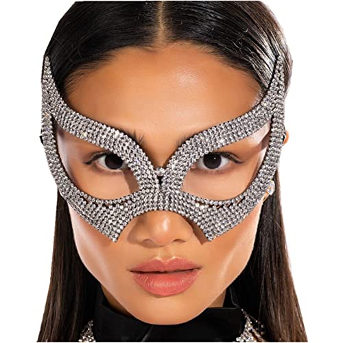 MXMZSRTH Ballmaske Luxuriöser, super funkelnder Strass-Masken-Frauen-Party-Ball-Kristall-Gesichtsschmuck von MXMZSRTH