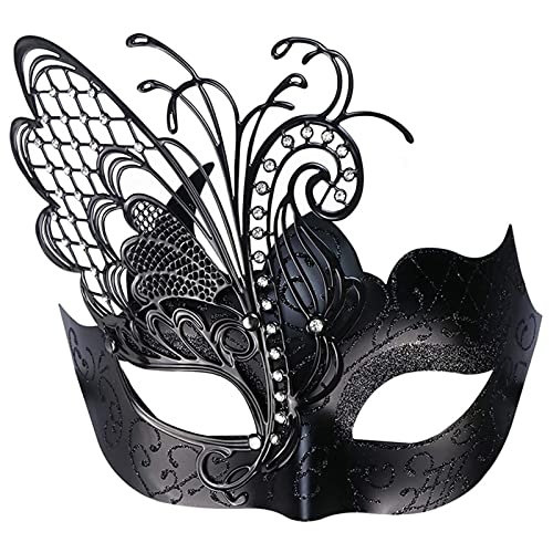 MXMZSRTH Ballmaske Schmetterling Maskerade Tanzmaske Halloween Karneval Ostern Performance Party Maske(Black) von MXMZSRTH