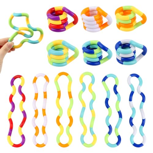 MXTIMWAN 6 Stück Fidget Twister Handspielzeug, Stressabbau Twister Fidget Toy, Hand Tangles Spielzeug, für Kinder, Erwachsene, Tangle Fidget Toy, Verbesserung der Hand-Augen-Koordination von MXTIMWAN