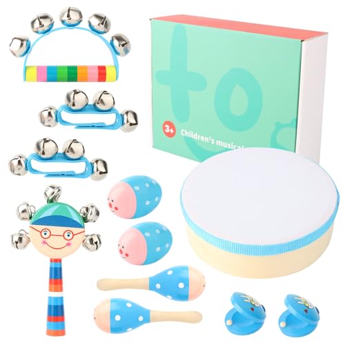 MXTIMWAN Musikinstrumente für Kinder Set, 11 Stück Instruments Percussion Holzspielzeug, Holzspielzeug Percussion Set für Kleinkind ab 3 Jahre Jungen Mädchen von MXTIMWAN