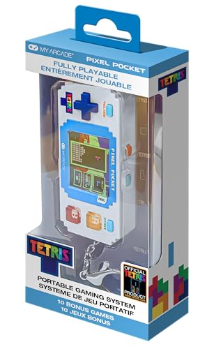 Tetris Pixel Player: offiziell lizenziertes Tetris Videospiel, 10 Bonusspiele, tragbare Schlüsselanhänger-Arcade, Spiel für Kinder und Erwachsene von MY ARCADE