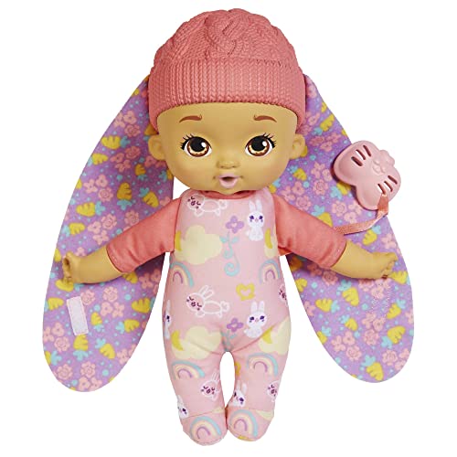 My Garden Baby HGC10 - Mein erstes Schmuse Hasen-Baby (ca. 23 cm), weicher Körper mit Plüschohren, rosa, tolles Geschenk, Babyspielzeug ab 18 Monaten von MY GARDEN BABY