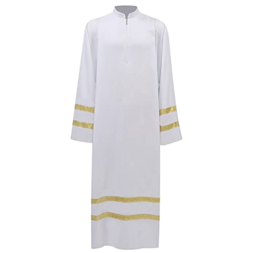 Weißer Priester Robe Cassock Kirche Robe Chor Minister Clergy Pulpit Liturgisches Kostüm (2XL) von MYAYD