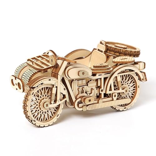 3D-Holzpuzzles, Motorrad-Modellbausätze, dreirädriges Motorrad-Puzzle aus Holz, kreatives DIY-Lernspielzeug for Zusammenbauen. Geschenke for Erwachsene und Jugendliche, 81 Teile. von MYDZSWZX