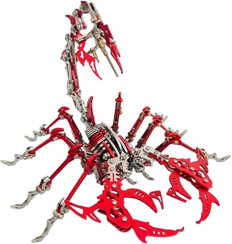 3D Metall Skorpion Puzzle, 3D Metall Skorpion Modellbausatz für Erwachsene, DIY mechanischer Skorpion-Metall Zusammenbau, Spielzeug-Puzzle, Bastelset, kreatives Ornament-Set, 430 Teile, Rot. von MYDZSWZX