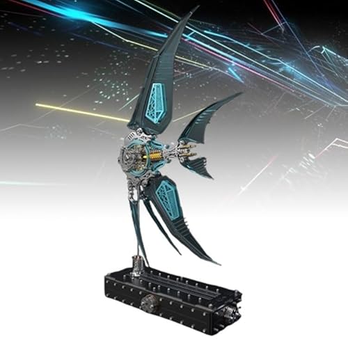 3D-Puzzle mechanischer Fisch Metall-Montage Modellbausatz, DIY Metall Puzzle mechanisches Fischmodell, for Teenager, Erwachsene, Halloween Weihnachten Geburtstag Ornament-Geschenke 416 Stück(Blue wit von MYDZSWZX