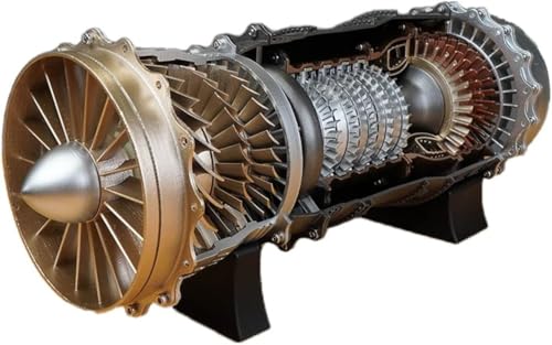 Modellbausätze für Turbofan-Triebwerke for Kampfflugzeuge, über 150-teiliger Turbinen-Triebwerkbausatz for Kampfflugzeuge, 1/20, DIY-Zusammenbau, 3D-Metallbausatz, Technologie-Experimentiermodell. von MYDZSWZX