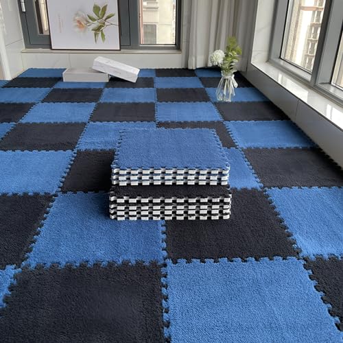 30 Und 60 cm Plüsch-Puzzle-Schaumstoff-Bodenmatte, Ineinander Greifende Spielmatte, Weiche, Flauschige Teppichfliesen für Das Wohnzimmer, 4 Stück von MYIESAXL