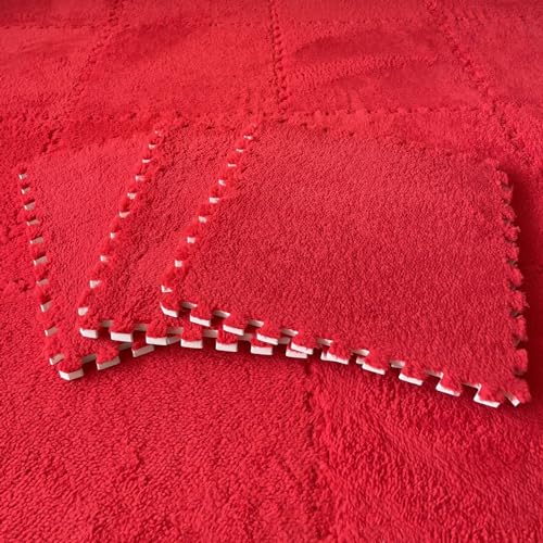 Großflächige Plüsch-Puzzle-Spielmatte, Schaumstoff-Bodenfliesen, Ineinandergreifende Schaumstoffmatte, Teppich-Bodenfliesen, Heimdeko, 120 Stück von MYIESAXL