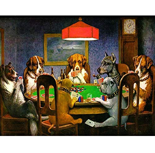 Pokerhund Spielen - Erwachsene Puzzle Kinder DIY Holz Spiels 1000 Teile Jigsaw Puzzle von MYKJpuzzle