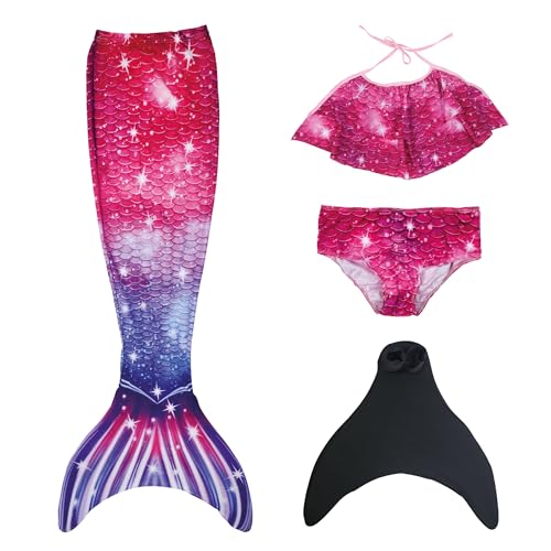 MYLILY | Fisch Tail Mädchen mit Bikini für Kinder | Pink Galaxy | Cosplay Sommer (104) von MYLILY