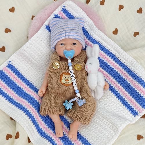 MYREBABY 17,8 cm Silikon Ful Body Miniatur Reborn Babypuppe Realistische Neugeborene Augen Offen Baby Boy The Look Real Babies Weiche Anti Stress Puppe von MYREBABY