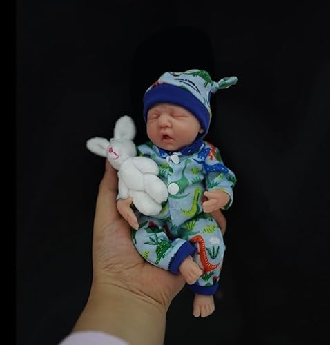 MYREBABY 17,8 cm große Mini-Babypuppe, Silikon, Ganzkörper-Baby-Puppe, weiche Haut, realistische Babypuppe für Neugeborene, echtes Leben (Jungen) von MYREBABY