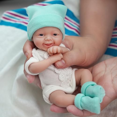 MYREBABY Reborn Babypuppe, 17,8 cm Silikonpuppe von MYREBABY