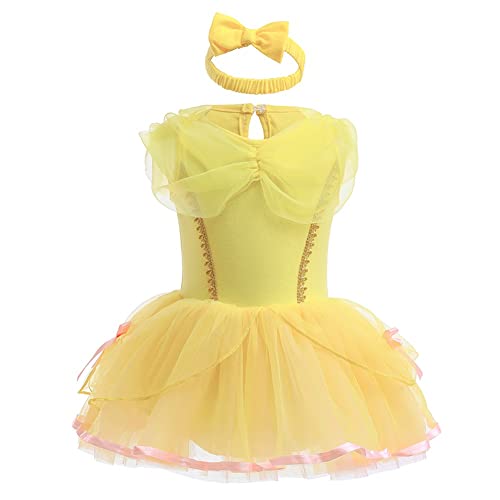 MYRISAM Baby Mädchen Belle Prinzessin Geburtstag Strampler Tutu Kleid Die Schöne und das Biest Halloween Kostüme mit Stirnband 3-6 Monate MYRISAM Baby Mädchen Belle Prinzessin Geburtstag Strampler Tutu Kleid Die Schöne und das Biest Halloween Kostüme mit Stirnband 3-6 Monate von MYRISAM