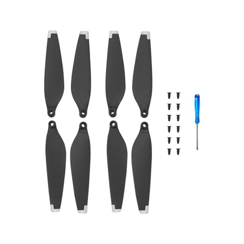 MYSXSWHL 2 Paar Drohnen-Propellerblätter, Ersatzteile, PC-Drohnenflügel-Lüfter, Ersatz mit Schraubendreher, Schraubenzubehör for D-JI Mini 3(Silver) von MYSXSWHL