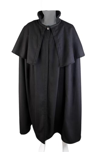 MYTHOLON Bron Umhang mit Pelerine Wolle, schwarz, Radmantel, Kutschermantel, Nachtwächter Umhang, Mittelalter, LARP MYTHOLON Bron Umhang mit Pelerine Wolle, schwarz, Radmantel, Kutschermantel, Nachtwächter Umhang, Mittelalter, LARP von MYTHOLON