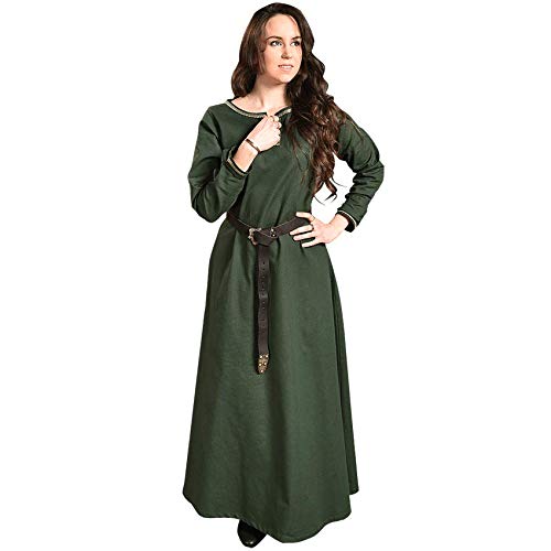 MYTHOLON Heloise Kleid dunkelgrün, L, Kleid Mittelalter Damen, LARP, Cosplay, Wikinger von MYTHOLON