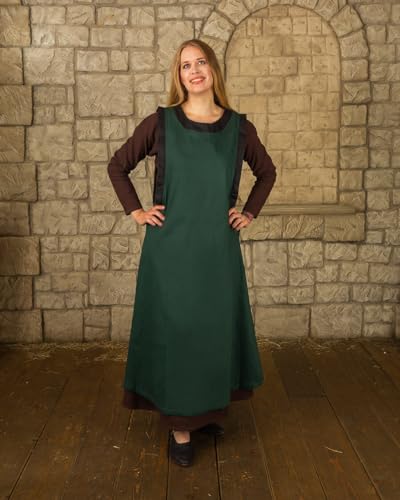 MYTHOLON Juliana Kleid Baumwolle dunkelgrün, L, Kleid Mittelalter Damen, LARP, Cosplay, Wikinger von MYTHOLON