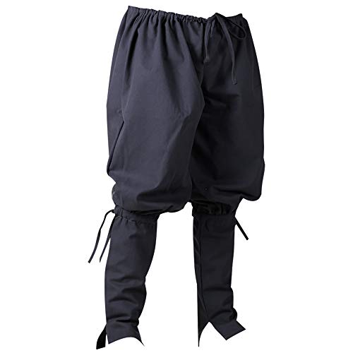 MYTHOLON Ketill Hose, Mittelalter Kostüm Canvas Baumwolle, LARP Verkleidung Herren (XS/S, Schwarz) von MYTHOLON