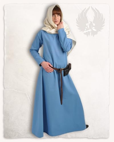 MYTHOLON Lenora Frauentunika Baumwolle hellblau, L, Kleid Mittelalter Damen, LARP, Cosplay, Wikinger von MYTHOLON