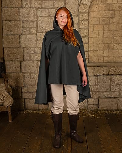 MYTHOLON Raven Kurzcape grün, Kapuzenumhang, Umhang mit Kapuze aus Baumwolle, Mittelalter, LARP, Cosplay, Wikinger MYTHOLON Raven Kurzcape grün, Kapuzenumhang, Umhang mit Kapuze aus Baumwolle, Mittelalter, LARP, Cosplay, Wikinger von MYTHOLON
