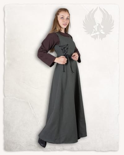 MYTHOLON Uma Kleid Canvas grün, S, Kleid Mittelalter Damen, LARP, Cosplay, Wikinger von MYTHOLON