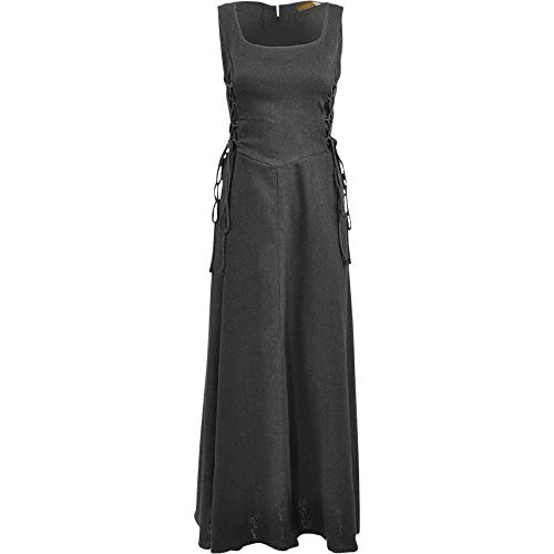 MYTHOLON Uma Kleid Canvas schwarz, L, Kleid Mittelalter Damen, LARP, Cosplay, Wikinger von MYTHOLON