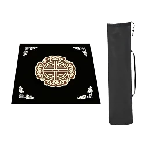 Pokermatte, Mahjong Tischmatte Tischspielmatten, verdickt mit Aufbewahrungstasche, Anti-rutsch- und Geräuschunterdrückung Mahjong-Matte, für Pokerkartenspiel Fliesenspiel(Black,80x80cm(31.49x31.49in)) Pokermatte, Mahjong Tischmatte Tischspielmatten, verdickt mit Aufbewahrungstasche, Anti-rutsch- und Geräuschunterdrückung Mahjong-Matte, für Pokerkartenspiel Fliesenspiel(Black,80x80cm(31.49x31.49in)) von MYXJX