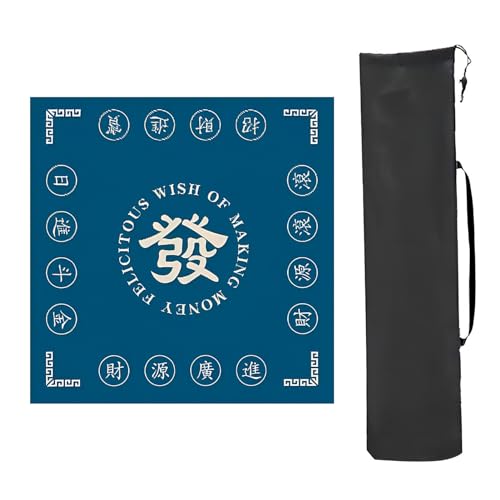 Pokermatte, Mahjong Tischspielmatten, Verdickte quadratische Mahjong Tischmatte, rutschfeste Tischmatte mit Rauschunterdrückung, für Pokerkartenspiele Brettspiele Fliesenspiele(Blue,85x85cm Pokermatte, Mahjong Tischspielmatten, Verdickte quadratische Mahjong Tischmatte, rutschfeste Tischmatte mit Rauschunterdrückung, für Pokerkartenspiele Brettspiele Fliesenspiele(Blue,85x85cm von MYXJX