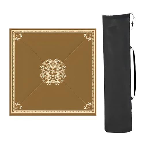 Pokermatte, Mahjong Tischspielmatten, Verdickte quadratische Mahjong Tischmatte, rutschfeste Tischmatte mit Rauschunterdrückung, für Pokerkartenspiele Brettspiele Fliesenspiele(Braun, 90x90cm Pokermatte, Mahjong Tischspielmatten, Verdickte quadratische Mahjong Tischmatte, rutschfeste Tischmatte mit Rauschunterdrückung, für Pokerkartenspiele Brettspiele Fliesenspiele(Braun, 90x90cm von MYXJX