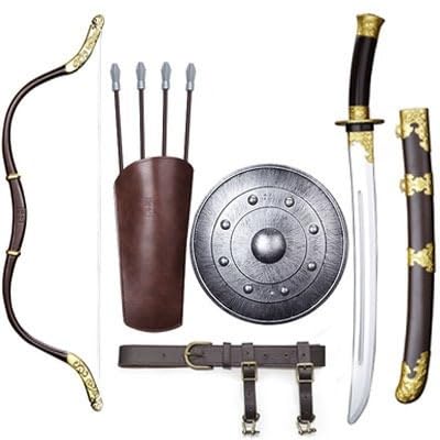 MZICXV Deluxe-Kriegerwaffenset for mit Gürtelschnalle, Rollenspiel-Spielzeugschwert und -schild, Pfeil und Bogen als Requisite for Kostüme, Mottopartys und Aufführungen for Jungen. MZICXV Deluxe-Kriegerwaffenset for mit Gürtelschnalle, Rollenspiel-Spielzeugschwert und -schild, Pfeil und Bogen als Requisite for Kostüme, Mottopartys und Aufführungen for Jungen. von MZICXV