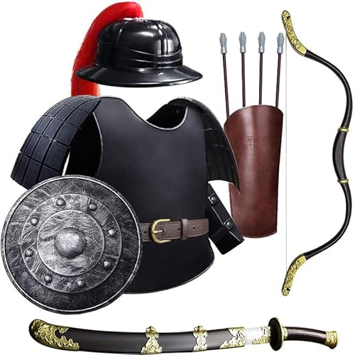 MZICXV Kinderkostüm-Set „Antiker chinesischer Krieger“, Kunststoffrüstung im Stil der Ming-Dynastie, Helm, Schwert, Schild, Pfeil und Bogen for Jungen, Verkleidung, Rollenspiele und Aufführungen(A) MZICXV Kinderkostüm-Set „Antiker chinesischer Krieger“, Kunststoffrüstung im Stil der Ming-Dynastie, Helm, Schwert, Schild, Pfeil und Bogen for Jungen, Verkleidung, Rollenspiele und Aufführungen(A) von MZICXV
