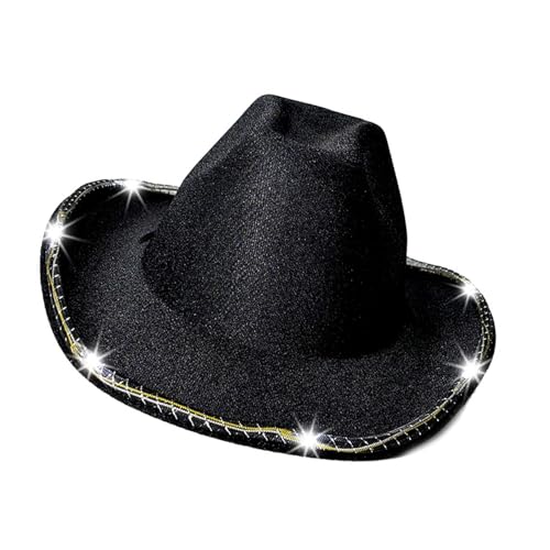 Funkelnder LED-beleuchteter Hut, verstellbarer Riemen, Cosplay-Kappen, Kopfbedeckung, Zubehör, Helligkeit, sichere Nachtnutzung, Cowboy-Kappen, Kostüm Funkelnder LED-beleuchteter Hut, verstellbarer Riemen, Cosplay-Kappen, Kopfbedeckung, Zubehör, Helligkeit, sichere Nachtnutzung, Cowboy-Kappen, Kostüm von MZRAN